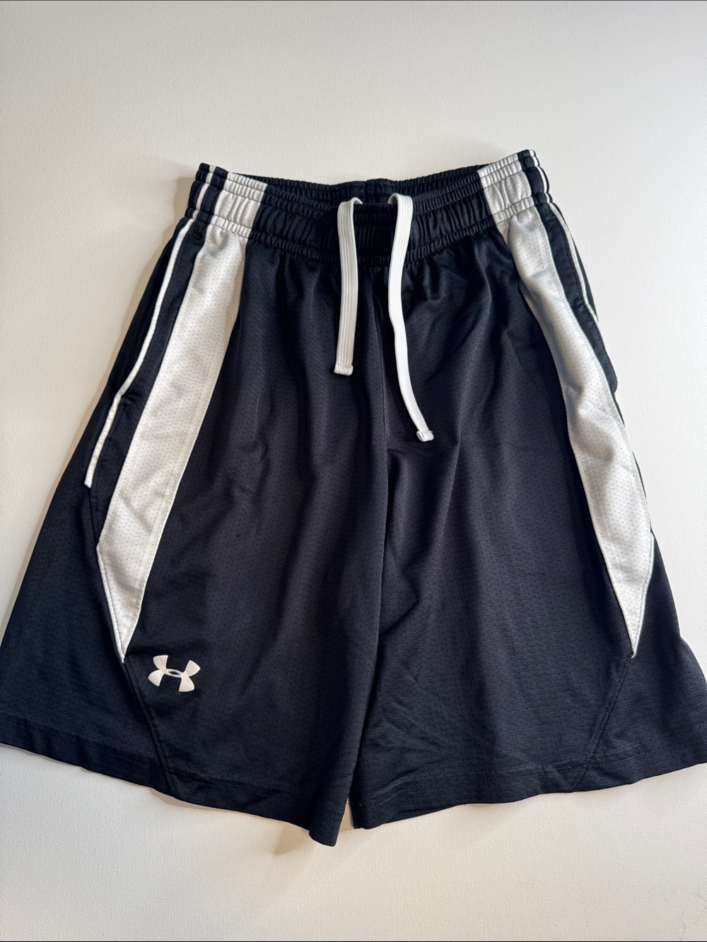 Under Armour Black and White Men’s Athletic Shorts with Drawstring